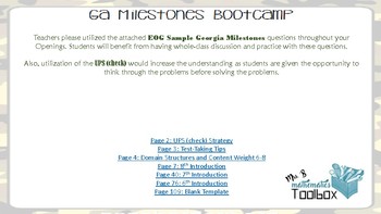 Preview of Georgia Milestones Bootcamp - Mathematics 8th Grade