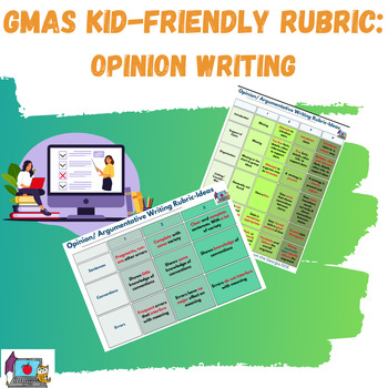 Preview of Georgia Milestones (GMAS) Writing Rubric Kid-friendly~ Opinion & Argumentative