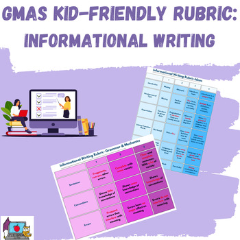 Preview of Georgia Milestones (GMAS) Writing Rubric Kid-friendly language~ Informational