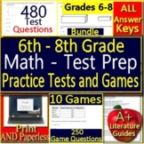 6th, 7th and 8th Grade Test Prep Math SELF-GRADING GOOGLE 