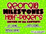 Georgia Milestones Review 5th grade Science Half-Pagers