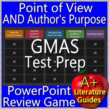 Preview of Georgia Milestones Test Prep Point of View Author's Purpose Review Game GMAS