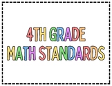 Georgia NEW MATH STANDARDS 4th Grade - Standards, Substand