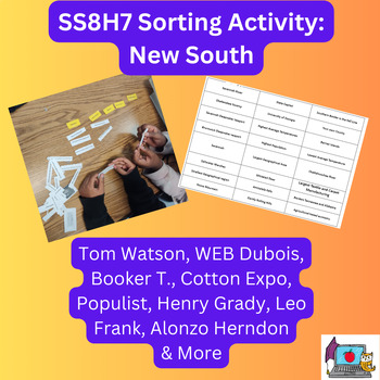Preview of Georgia & New South Sorting Activity~ Great Opener or Formative Test~ SS8H7