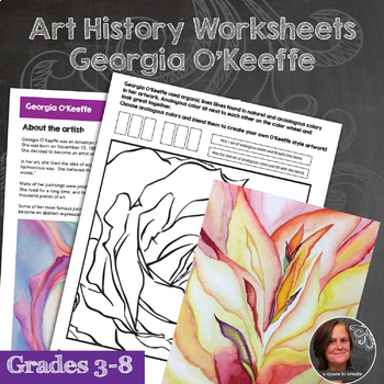 Preview of Georgia O'Keeffe Art History Workbook and Activities - Famous Artists Lessons