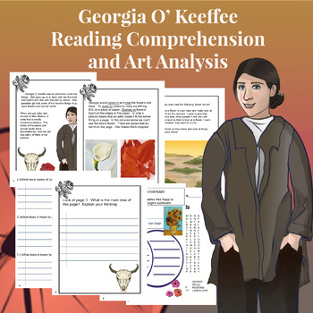 Preview of Georgia O'Keeffe Reading Comprehension Packet