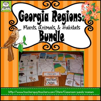 Preview of Georgia Regions: Plants, Animals, and Habitats (Includes Task Cards)