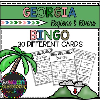 Preview of Georgia Regions and Rivers Bingo Game!