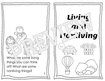 Preview of Georgia SKL1 Living and Nonliving Emergent Reader *black and white & color*
