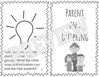 Preview of Georgia SKL2 Parent and Offspring Emergent Reader *black and white & color*