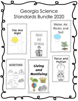 Preview of Georgia Kindergarten Science Standards Emergent Reader Bundle -BW and Color