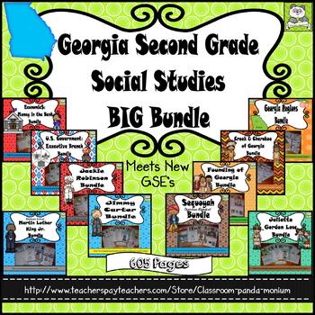 Preview of Georgia Second Grade Social Studies BIG Bundle