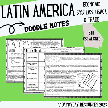 Preview of Georgia Sixth Grade SS: Economic Systems of Latin America  (SS6E1, SS6E2, SS6E3)