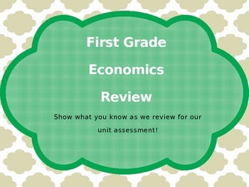 Preview of First Grade Georgia Standards Economics Review