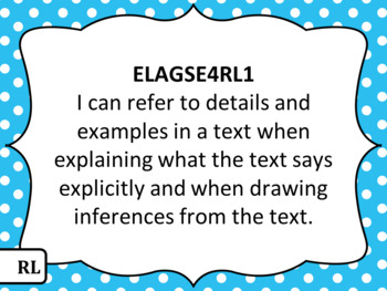 Georgia Standards (GSE) 4th Grade ELA standards and I Can Statements ...