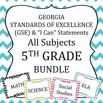 Preview of Georgia Standards of Excellence 5th Grade BUNDLE