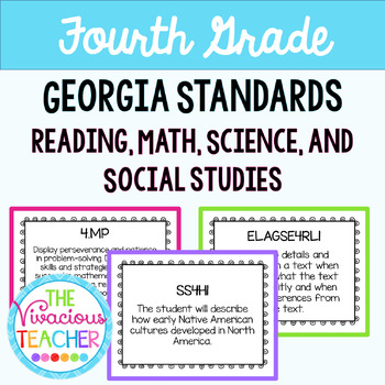 Preview of Georgia Standards of Excellence Bundle Fourth Grade Reading, Math, Science, SS