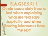 Georgia Standards of Excellence (GSE) Posters-ELA 5th Grade