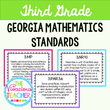 Preview of Georgia Mathematics Standards Posters for Third Grade