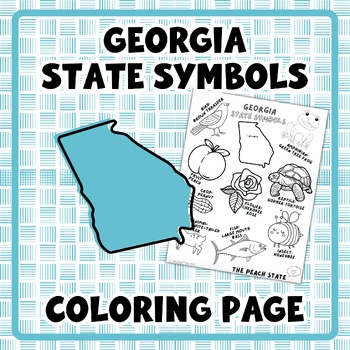 Preview of Georgia State Symbols Coloring Page | for PreK and Kindergarten Social Studies