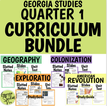 Preview of Georgia Studies Curriculum BUNDLE Quarter 1 (SS8G1 SS8H1 SS8H2 SS8H3)