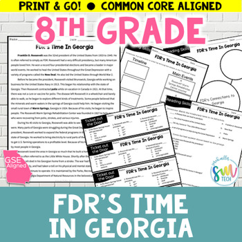Preview of Georgia Studies: FDR Franklin Roosevelt & Georgia | SS8H8 SS8H8d