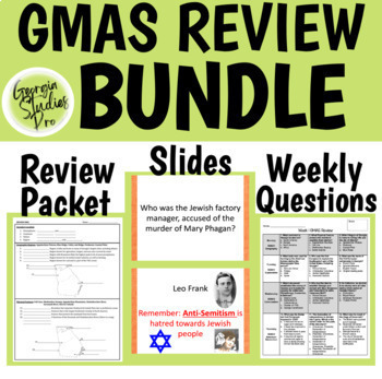Preview of Georgia Studies GMAS Review BUNDLE - Review Packet, Slides, & Weekly Questions