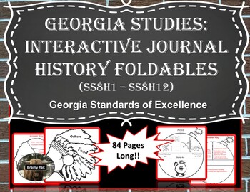 Preview of Georgia Studies Interactive Journal History Foldables (SS8H1 - SS8H12)