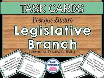 Preview of Georgia Studies: Legislative Branch TASK CARDS