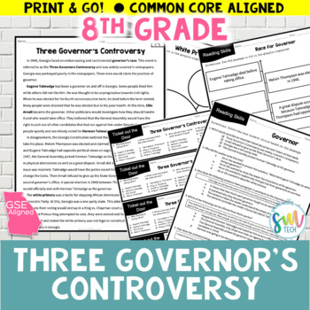 Preview of Georgia Studies: Three Governor's Controversy GSE SS8H10, SS8H10c