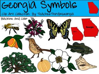 Preview of Georgia Symbols Clip Art Collection-Commercial Use Graphics