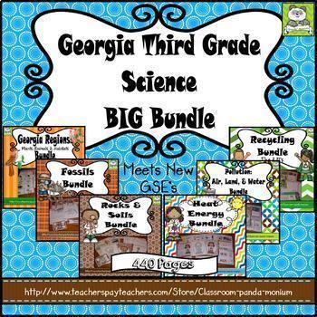 Preview of Georgia Third Grade Science BIG Bundle (Meets New GSE's)
