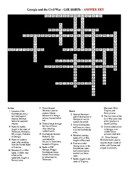 Geia And The Civil War Crossword The History Outpost Tpt