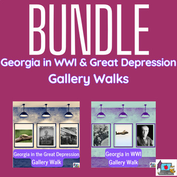 Preview of Georgia in WWI & Depression Gallery Walk BUNDLE~ Print & Go! (SS8H8)