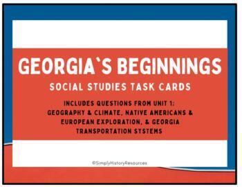 Preview of Georgia's Beginnings (Unit 1) Task Cards