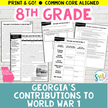 Preview of Georgia's Contributions to World War I Reading Passage (SS8H8,SS8H8a) GSE