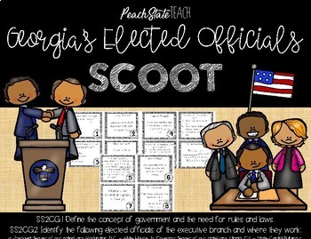 Preview of Georgia's Elected Officials (Government) SCOOT Task Cards