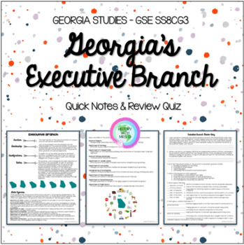 Preview of Georgia's Executive Branch Quick Notes - GSE SS8CG3