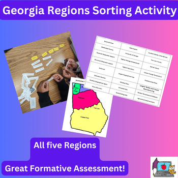 Preview of Georgia's Geography 5 Regions Sorting Activity~ Great Opener or Formative Test