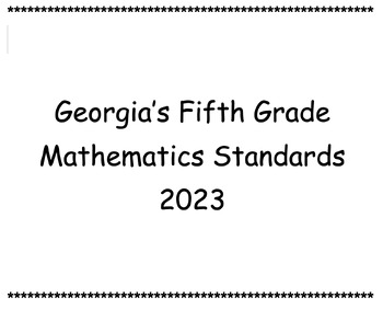 Preview of Georgia’s New Fifth Grade Mathematics Standards 2023