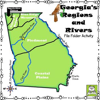 Georgia's Regions and Rivers File Folder Activity (Meets New GSE's)