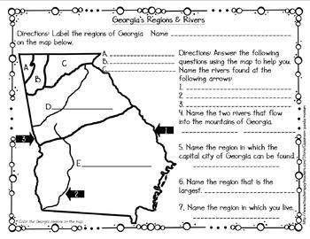 Georgia S Regions And Rivers File Folder Activity Meets New Gse S