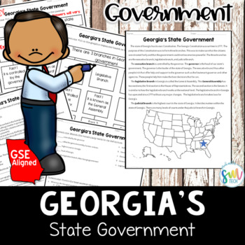 Preview of Georgia's State Government Reading Packet *3rd GRADE* (SS3CG1b) GSE Aligned