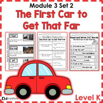 Preview of Geos - Level K - Module 3 The First Car to Get That Far - Kinder Guided Reading