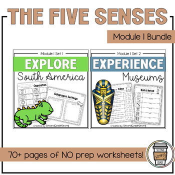 Preview of Geos Level K: The Five Senses Module 1 BUNDLE