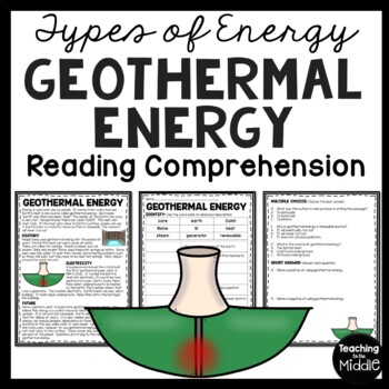 Preview of Geothermal Energy Informational Text Reading Comprehension Worksheet Power