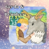 Gerda & Reindeer Snow Queen Fairytale Clip Art, Classroom Decor