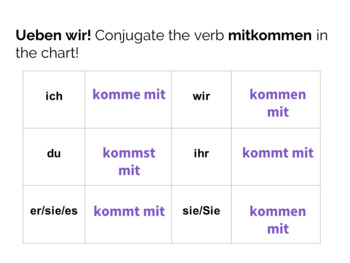Preview of German 1: Separable Prefix Verbs Unit