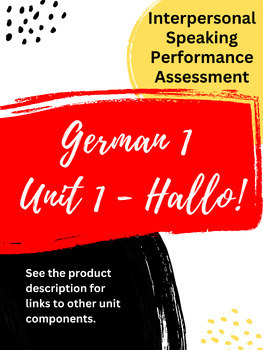 Preview of German 1 Unit 1 - Hallo! Interpersonal Speaking Assessment