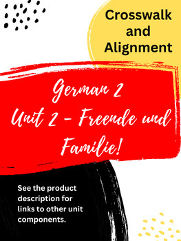 Preview of German 1 Unit 2 Crosswalk and Alignment